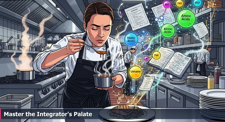 A focused sous-chef in a modern kitchen tastes a sauce from a spoon, representing the synthesis of AI skills needed for a career in Berkeley in 2026.