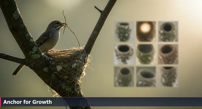 A bird building its nest among other nests in a tree, symbolizing choosing the right coworking space in Madison, WI's tech ecosystem.
