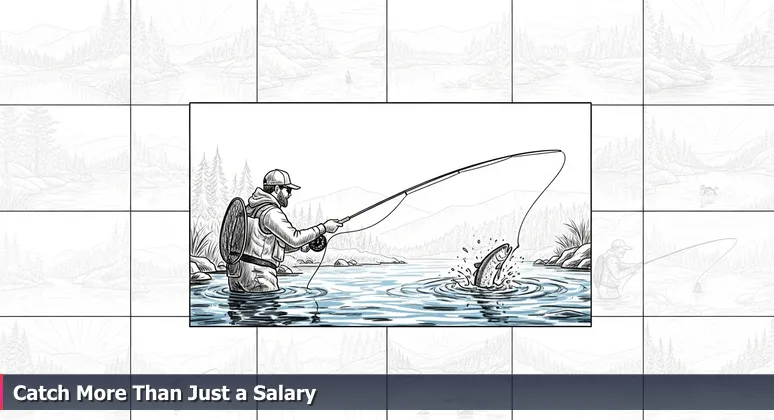 A fly-fisher focused on casting a line in the Boise River at sunrise, with blurred foothills in the background, representing the pursuit of high-paying tech jobs in Boise's growing ecosystem.