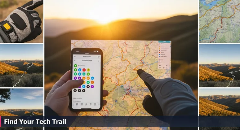 Two hands at a Boise foothills trailhead: one holding an official map, the other pointing off-map towards a social trail, with a smartphone displaying local hiking conditions.
