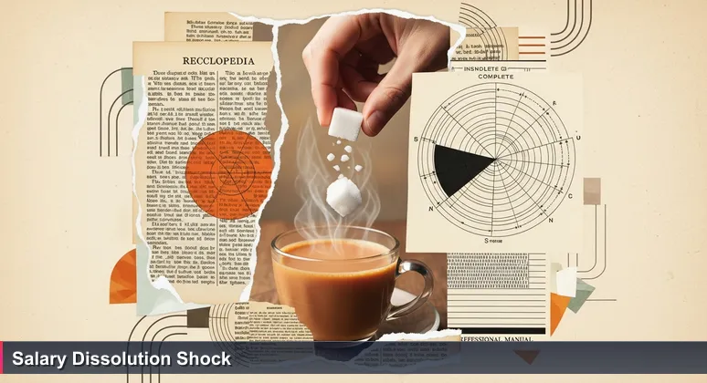 A hand dropping a sugar cube into a steaming cup of chai, symbolizing how tech salaries dissolve under urban living costs in India.