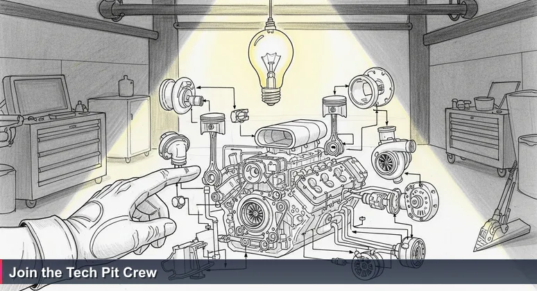 Close-up of a mechanic's gloved hand tuning a Formula 1 car engine, symbolizing the precision and exclusivity of Qatar's 2026 tech job market for AI and cybersecurity professionals.