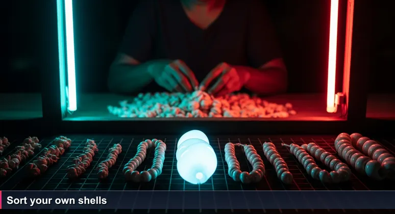 Woman at Honiara Central Market sorting tafuliae shell money by size and quality, representing the valuation of coworking spaces.