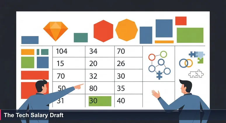 A sports draft room scene with scouts analyzing a board labeled '2026 LUXEMBOURG TECH DRAFT', showing tech company rankings and compensation data.