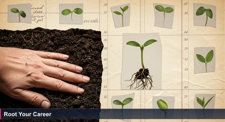 Close-up of gardener's hands testing soil around seedlings in a nursery tray, symbolizing careful startup selection for junior developers in Luxembourg.