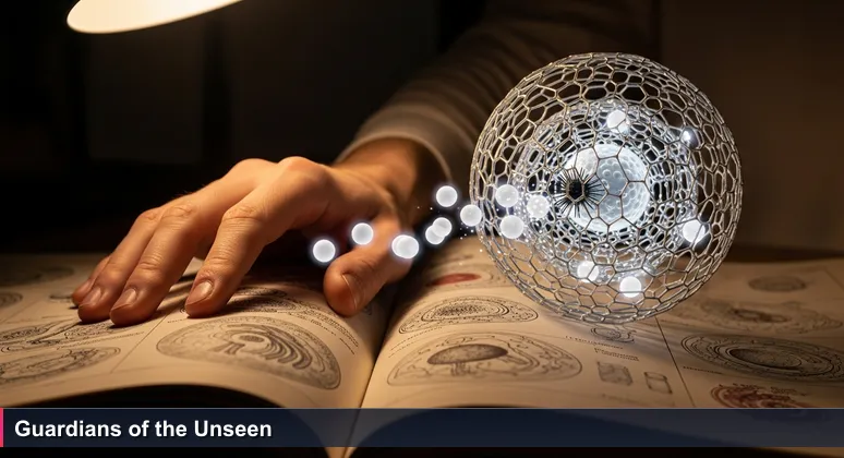 A hand holds a transparent human cell model with glowing white blood cells defending against a dark cyber threat, symbolizing cybersecurity roles protecting Springfield, MO in 2026.