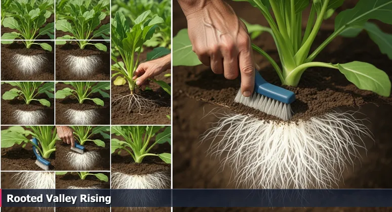 Close-up of a hand revealing dense plant roots, symbolizing Milwaukee's hidden AI startup ecosystem.