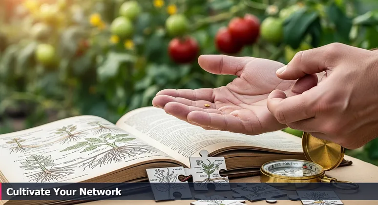 Hands holding a tomato seed with a blurred garden background, symbolizing AI potential and community growth in Murrieta's tech scene.