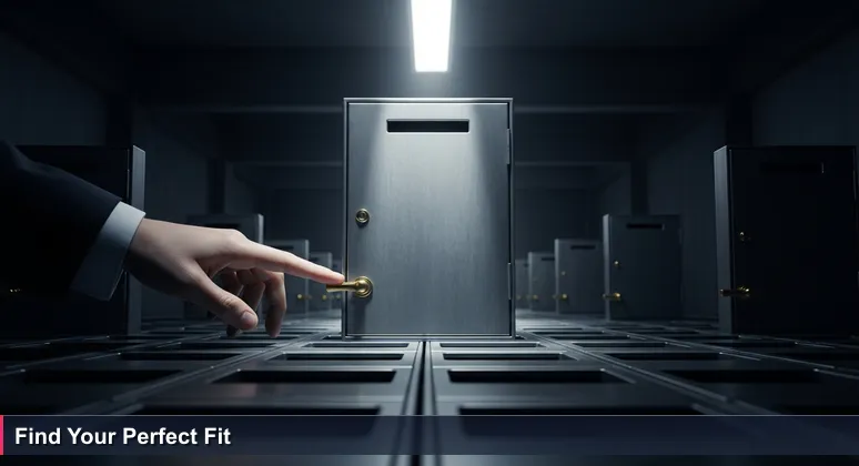 A hand hesitating before a wall of identical post office boxes in a Wellington sorting facility, symbolizing the choice of tech career pathways in New Zealand for 2026.