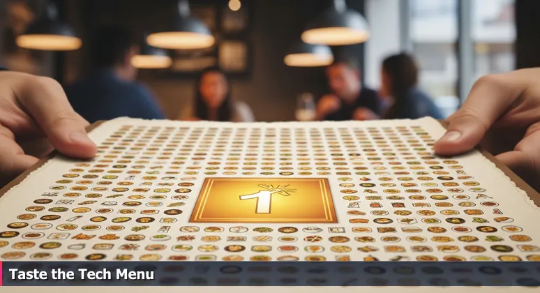 Close-up of hands holding a thick restaurant menu with many options, representing the overwhelming choice of tech startups for junior developers in Louisville, KY.