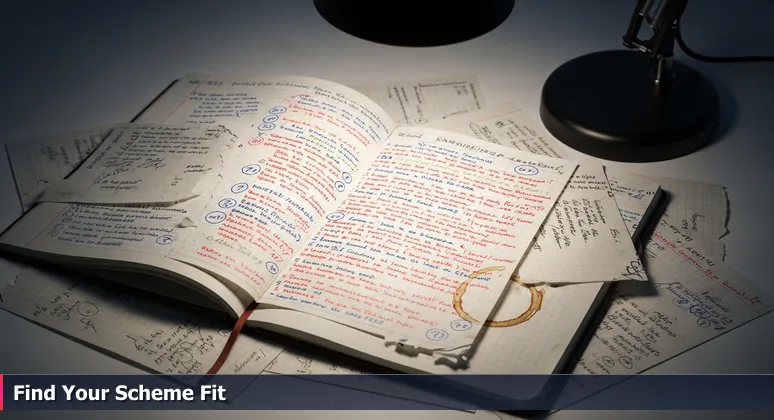 A close-up of a football scout's notebook with handwritten notes and diagrams, symbolizing the strategic search for junior developer roles in Buffalo tech startups.