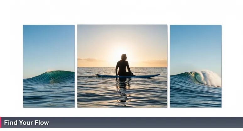 A surfer at dawn on Leadbetter Beach in Santa Barbara, assessing wave patterns to symbolize choosing the right tech coworking space or incubator for innovation in 2026.
