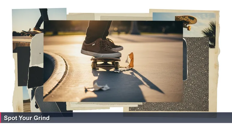 Worn skate shoes hovering over a concrete ledge in a Santa Barbara park, symbolizing the potential for junior developers to find their ideal startup job in 2026.
