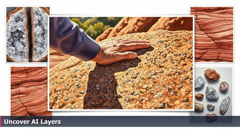 Close-up of granite rock from Garden of the Gods in Colorado Springs, showing textured surface with mica specks, symbolizing hidden AI career opportunities.