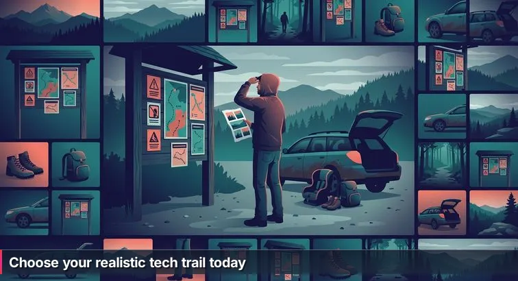 Person at a cluttered kitchen table with a laptop, bills, and a child’s homework, studying a coding course on screen, looking thoughtful and determined.