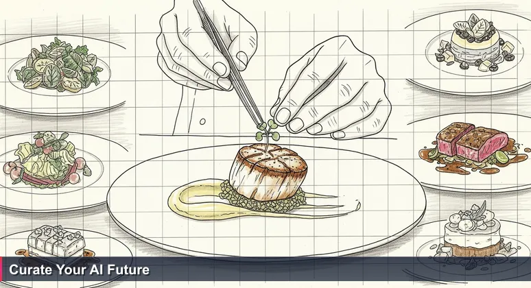 Chef's hands meticulously plating a seared scallop on a tasting menu, symbolizing curated AI career choices in Ireland for 2026.