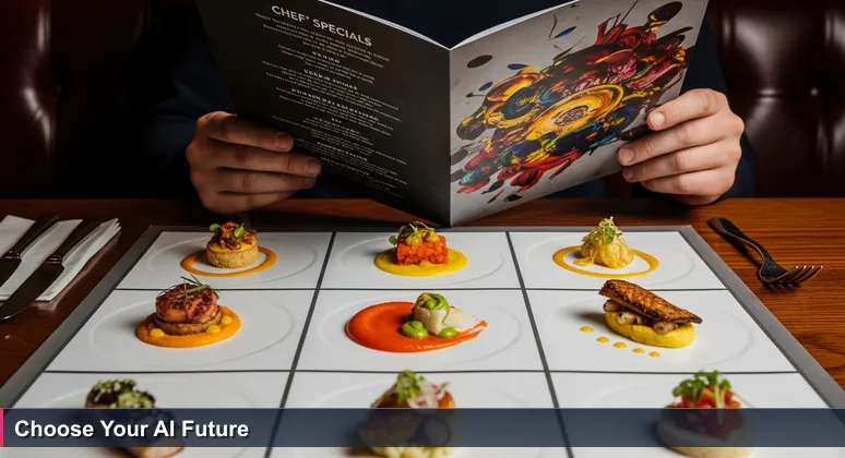 Hands holding a glossy menu in a Dublin gastropub, reflecting thoughtful decision-making over ten AI bootcamp options.