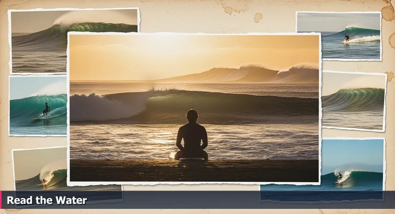 A surfer at sunrise on O‘ahu's North Shore, sitting on a board and looking towards the horizon to read the waves, symbolizing strategic tech opportunities in Honolulu.