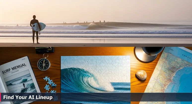 A lone surfer silhouetted against the morning sky at South Carlsbad State Beach, observing other surfers in the water.