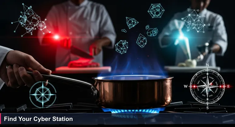 Chef's hand adjusting flame on a stove, representing the specialized cybersecurity job market in France for 2026