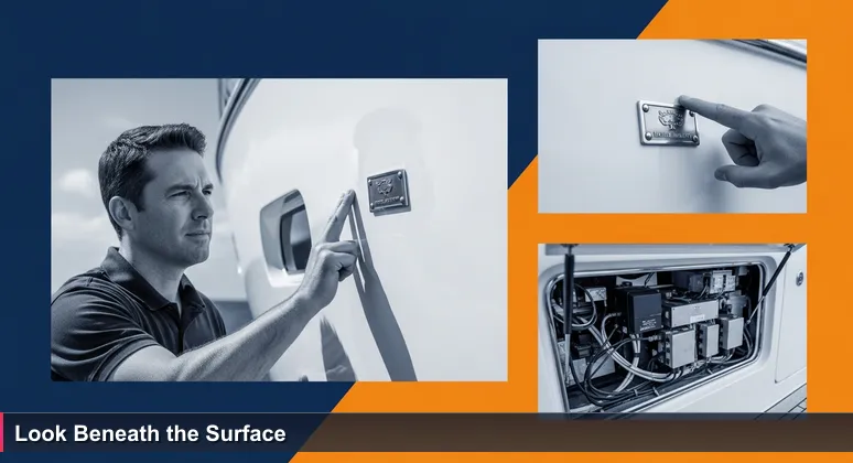 A yacht surveyor in West Palm Beach marina inspecting a boat's hull and hidden systems, symbolizing the search for deep AI engineering roles beyond surface rankings.