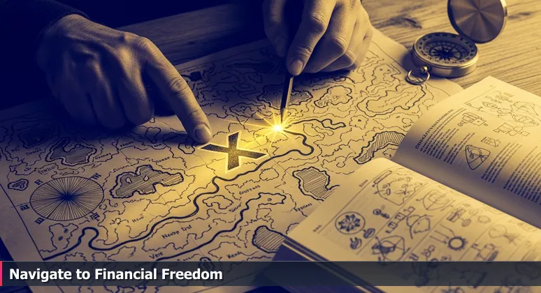 Weathered hands point to a treasure map with 'Tech Salary' marked, symbolizing the journey to affordability for tech professionals in Oklahoma City.