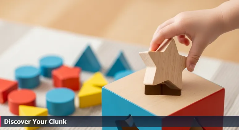 A child's hand pushing a wooden star block into a square hole on a shape-sorter toy, symbolizing finding the right AI career fit in Oklahoma City's diverse industries.