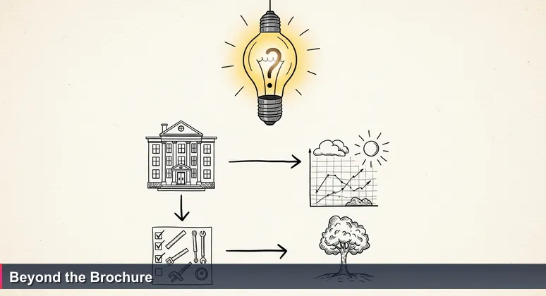 A modern loft interior with a real estate brochure and inspection report on a wooden table, symbolizing the due diligence needed for evaluating Tampa's tech career potential in 2026.