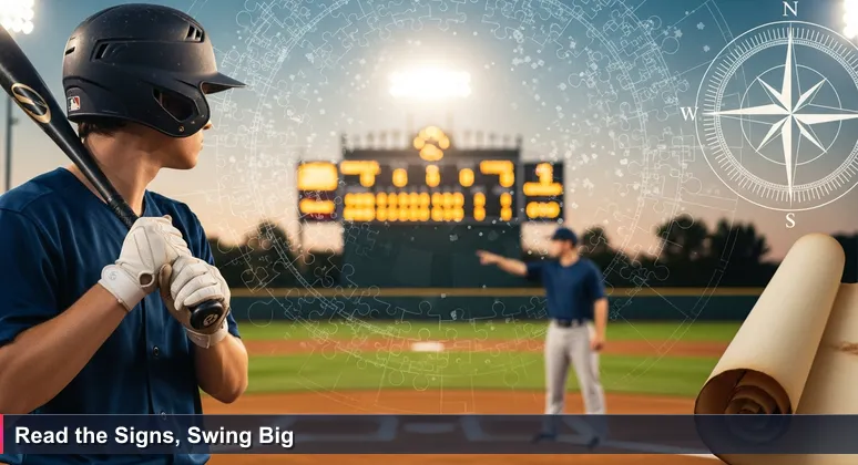 A rookie baseball player in the on-deck circle gripping a bat tightly while deciphering coach signals, symbolizing the challenge of accessing funding for tech training in Tampa Bay's booming market.
