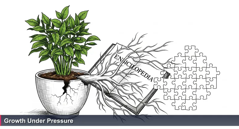 A vibrant potted plant with roots visible inside a cracked ceramic pot, symbolizing the strain of growth on affordability in Tampa Bay.