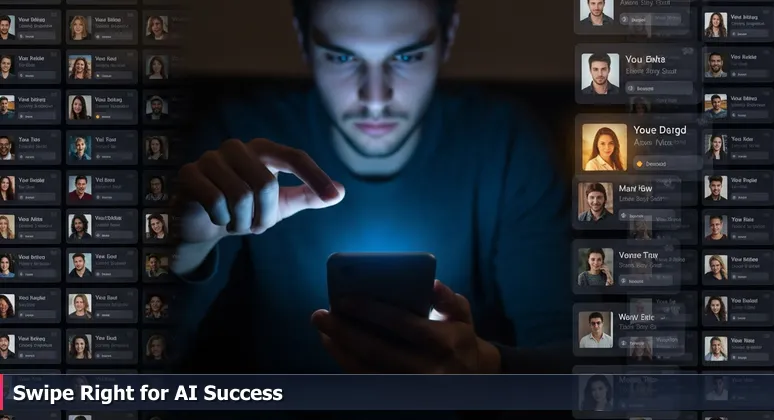A person in Indio, CA browsing AI bootcamp options on a smartphone at night, symbolizing the search for the perfect career fit in the Coachella Valley.