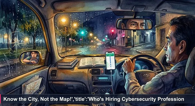 Nighttime inside a yellow Quito taxi at a red light near Parque La Carolina; rain on the windshield, driver turning down a side street while a passenger watches a glowing map on the dashboard.