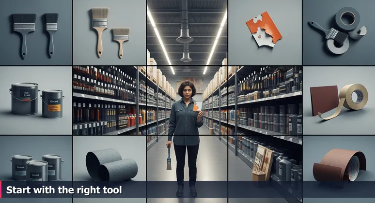 A person standing in a hardware store aisle, holding a paintbrush, surrounded by tools, symbolizing the overwhelm of choosing tech training in Palm Coast.