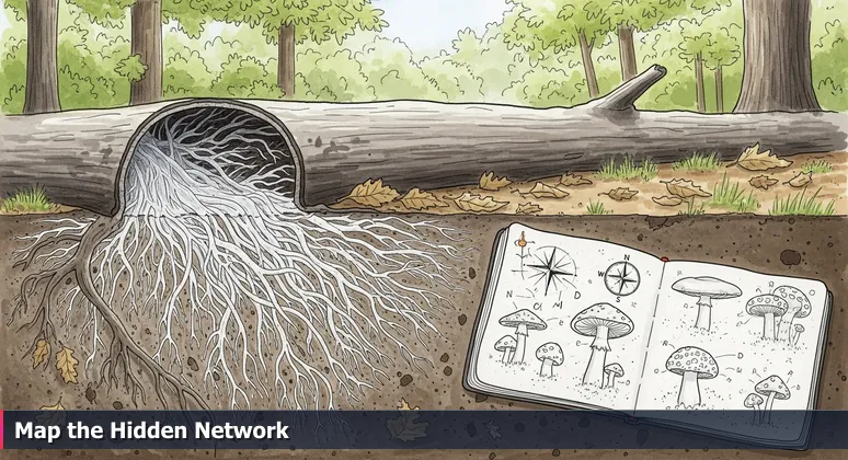 Close-up of mycelium network in Griffith Park soil, representing the hidden cybersecurity job ecosystem in Los Angeles for 2026.