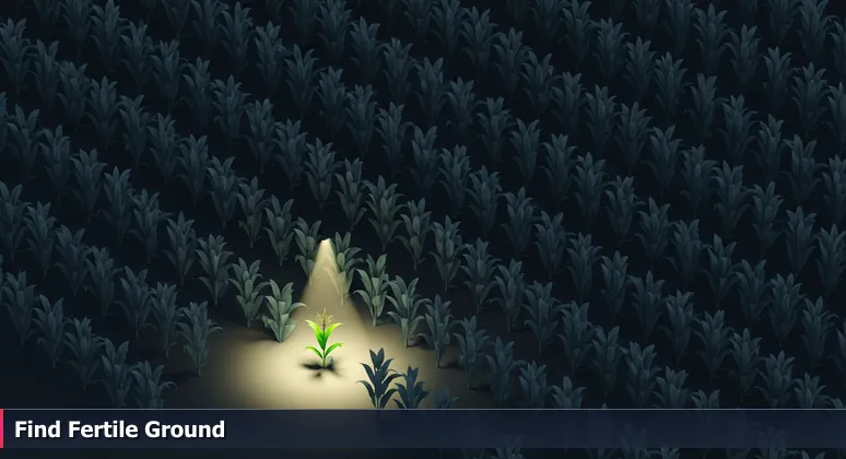 Close-up of weathered hands holding a seed over dark, fertile soil, symbolizing the strategic choice of planting a tech career in Gainesville's specialized ecosystem.