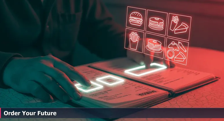 Hands hesitating over a diner menu with highlighted sections, symbolizing the choice of AI bootcamps for Fayetteville's tech career seekers in 2026.