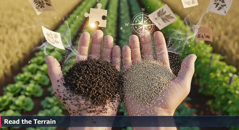 Close-up of weathered hands holding different soil types - loam and sandy grit - symbolizing diverse cybersecurity sectors in Indianapolis for 2026.
