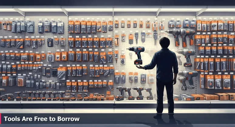 A person in a hardware store aisle looking overwhelmed by power tools, symbolizing the initial challenge of starting a tech career in Marysville.