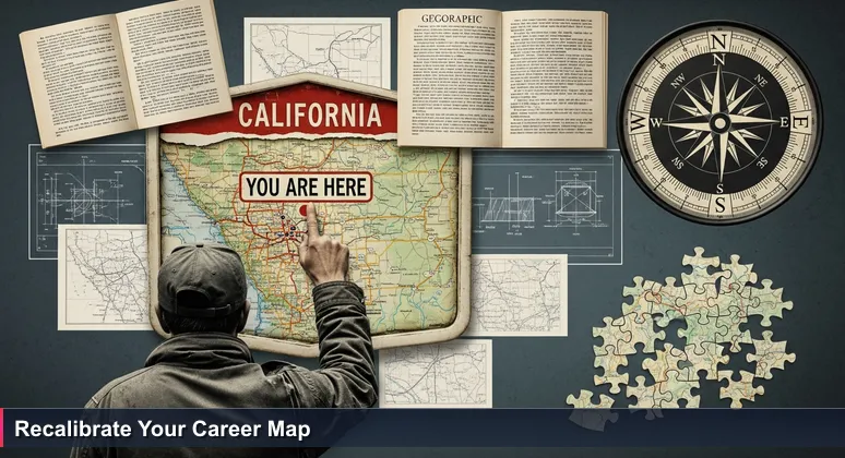 A hand pointing at a California map display, highlighting the distance between Stockton and San Francisco to symbolize strategic AI salary navigation.
