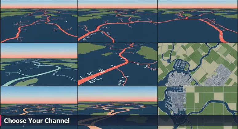 Aerial view of the Sacramento River Delta at dawn, showing multiple branching water channels symbolizing diverse tech career paths in the region.