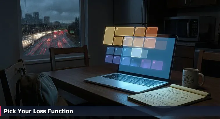 Split scene: a rain-streaked Bellevue apartment at night with a laptop leaderboard and a packed backpack, alongside a bright coworking interior with people collaborating and the Bellevue skyline.