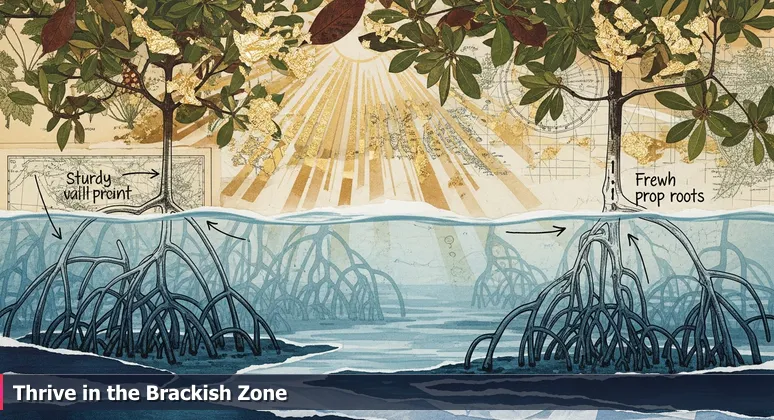 A dense network of mangrove roots in clear water, symbolizing resilient tech career growth in Port Saint Lucie, Florida for 2026.