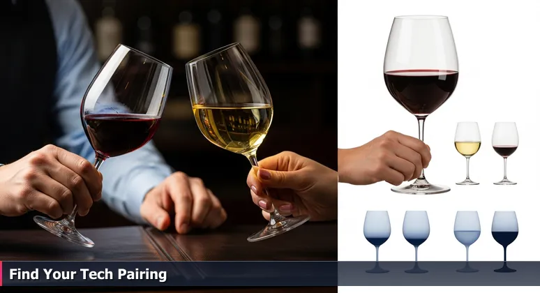 Sommelier's hands holding two wine glasses, one red and one gold, against a leather menu, symbolizing the high-stakes choice of AI bootcamps in Oakland, CA.