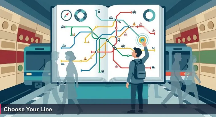 A commuter at Prague’s Muzeum station studies a newly updated metro map, finger hovering over the “You are here” dot as trains rush past and people squeeze by.