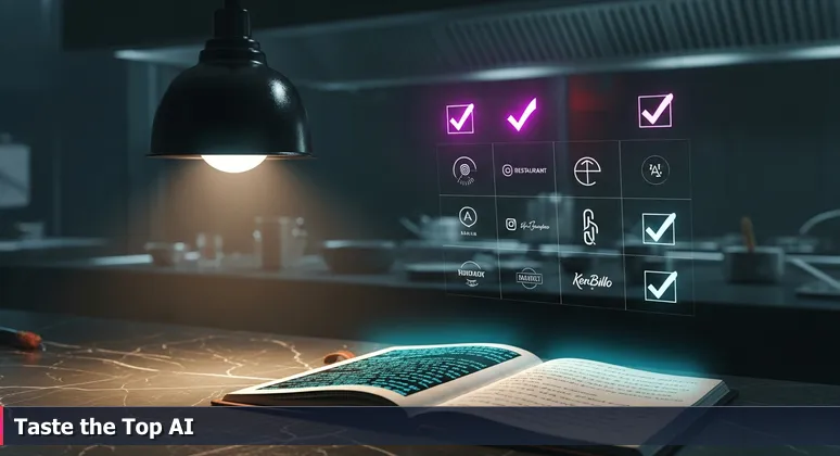 A restaurant critic's notebook open on a marble countertop, with handwritten notes on AI companies and a top 10 list for Charleston, symbolizing expert career curation in the tech industry.