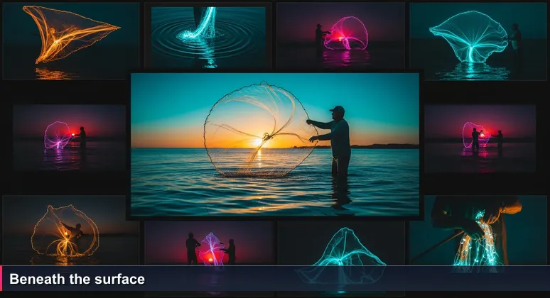 A fisherman casts a net off Cristo Rei beach in Dili at dawn, symbolizing hidden opportunities in Timor-Leste's AI startup ecosystem.