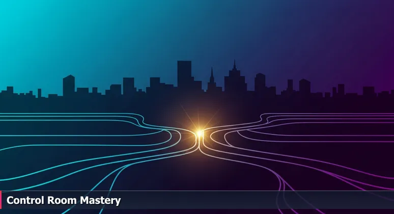 A technician monitors analog gauges and digital screens in a control room, symbolizing Elgin, IL's critical tech infrastructure for healthcare and manufacturing industries.