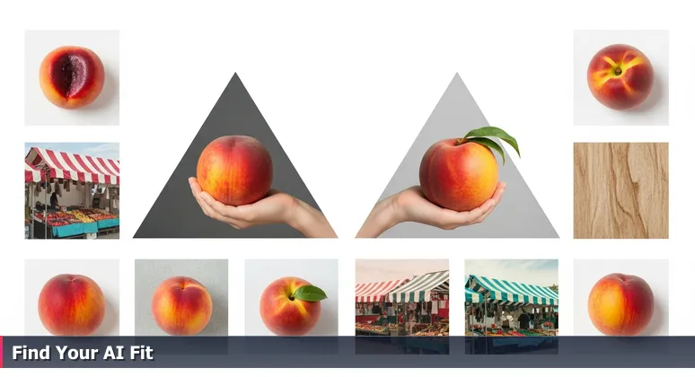 Close-up of two hands holding ripe peaches at the Elgin Farmers Market, symbolizing the choice between diverse AI engineering career opportunities in the local job market.