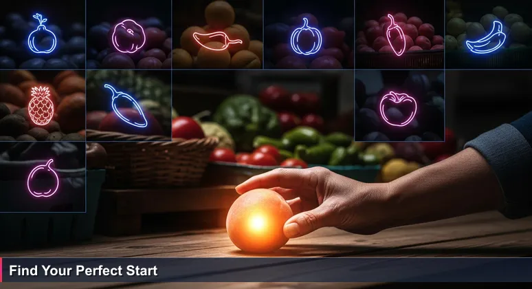 A vendor's hand offering a ripe peach at a Santa Rosa farmer's market, symbolizing accessible tech guidance and community support.