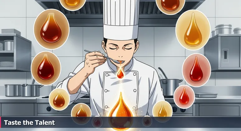 A chef in a professional kitchen performing a blind taste test, symbolizing skills-based hiring for Lakeland tech jobs that don't require a degree.